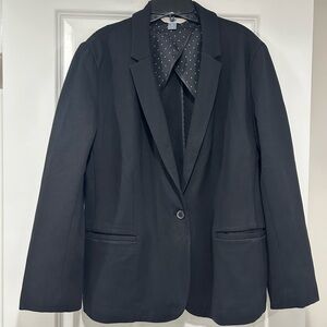 Old Navy Women's Black Blazer with Polka Dot Lining